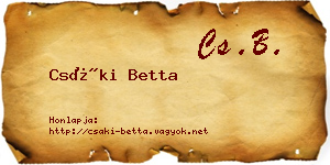 Csáki Betta névjegykártya